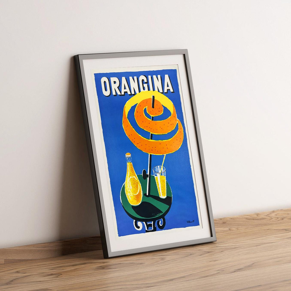 Vintage-Kunstdruck-Poster – A4, A1… 20x30 Zoll… Orangina „Terrasse und Sonnenschirm“, 1936 – Vintage-Getränke-Druck