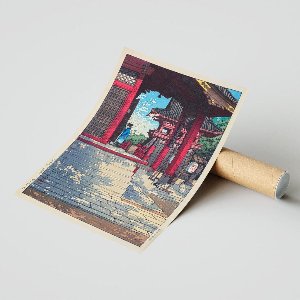 Hi-Res Print - A4, A3...20x30 Zoll... Meguro Fudodo (Fudo-Halle in Meguro), Vintage-Poster von Kawase Hasui, 1931