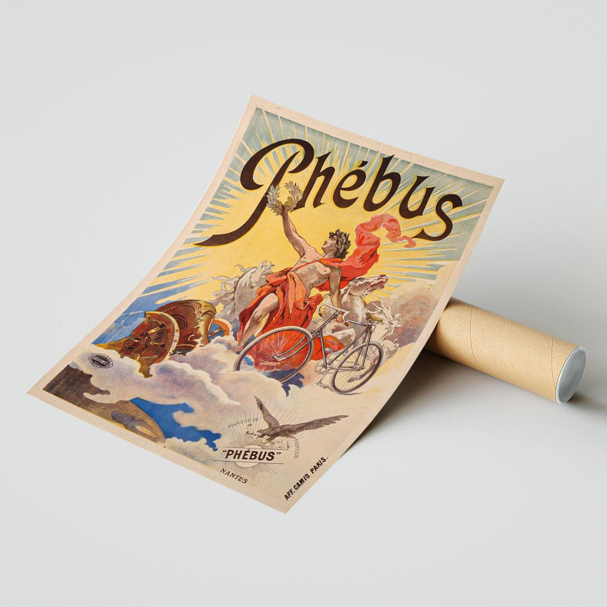 Phebus Fahrrad, Paris, Fahrrad, Fahrräder, 1890 · Antike Fahrrad-Werbeanzeige