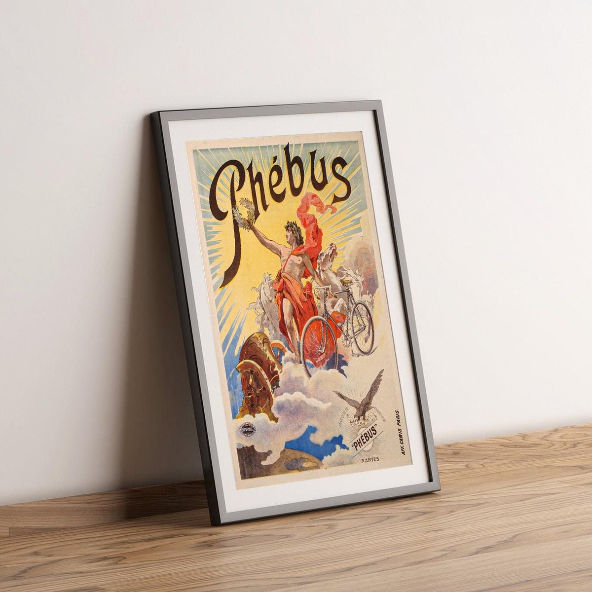 Phebus Fahrrad, Paris, Fahrrad, Fahrräder, 1890 · Antike Fahrrad-Werbeanzeige