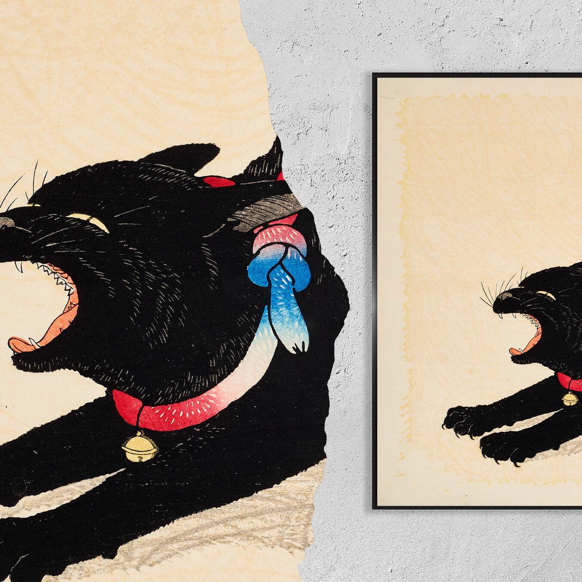 A black cat · Taka Hiroaki (Takahashi Hiroaki · Shotei) · Ukiyo-e · 1935