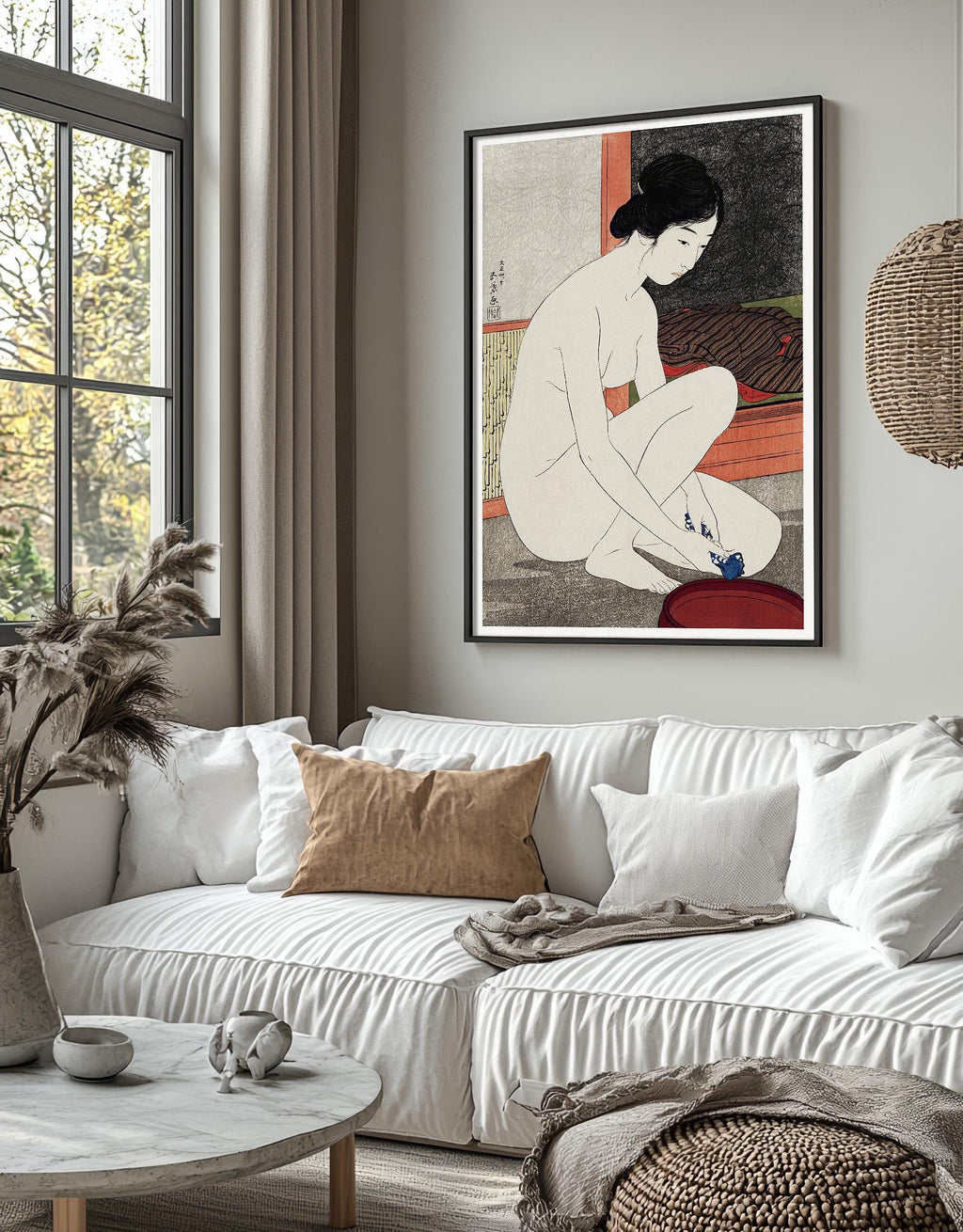 Vintage Kunstdruck-Poster – A4, A1...20x30 Zoll... Japanische Kunst Frau im Bad, 1915 von Goyō Hashiguchi Druck Ukiyo-e Druck, Japanisch