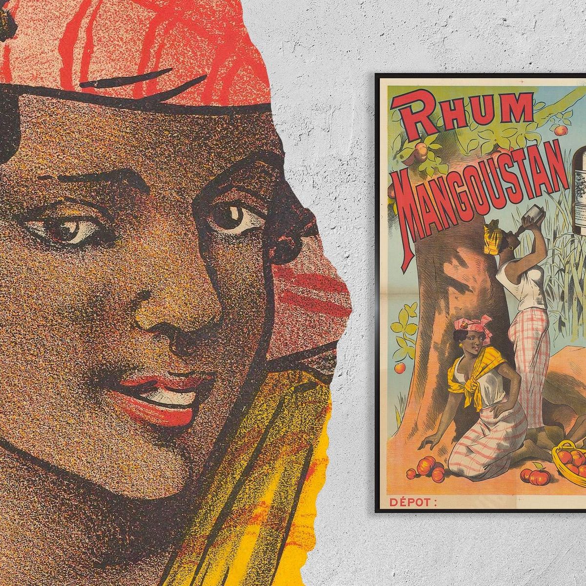 Vintage Fine Art Poster - A4, A1...20x30 inch... Rhum Mangoustan, Paris, 1890 - Antique Alcohol Advertising Print