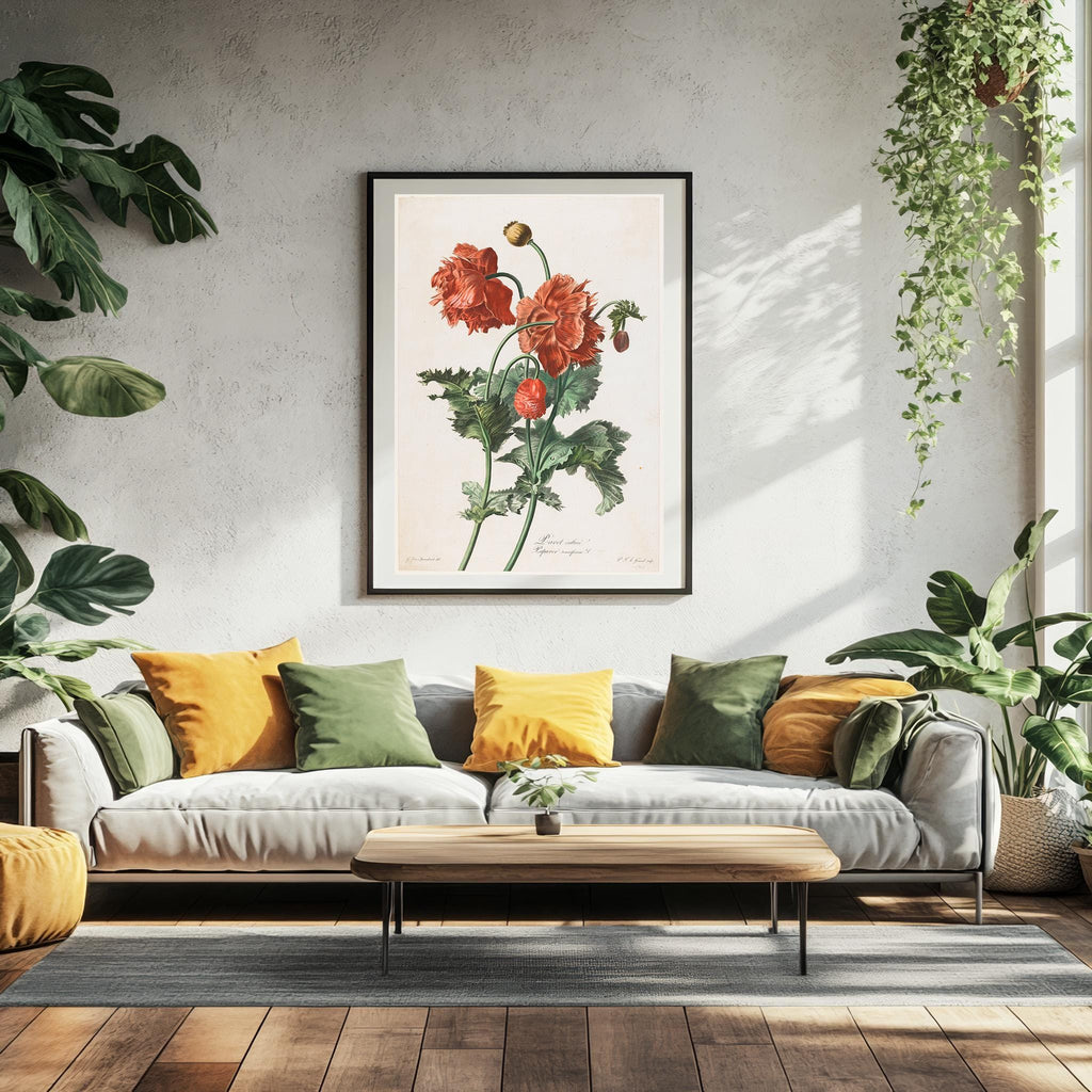 Vintages Fine Art Poster - A4, A1...20x30 Zoll... Roter Mohn, 1800, Vintage Druck von Gerard van Spaendonck, Vintage Blumenillustration