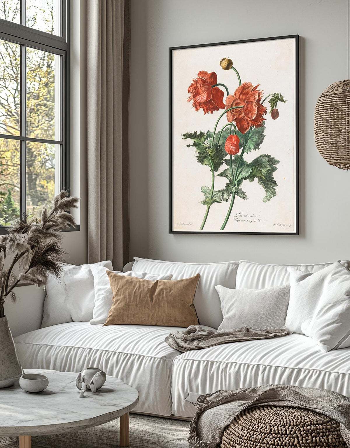 Vintages Fine Art Poster - A4, A1...20x30 Zoll... Roter Mohn, 1800, Vintage Druck von Gerard van Spaendonck, Vintage Blumenillustration