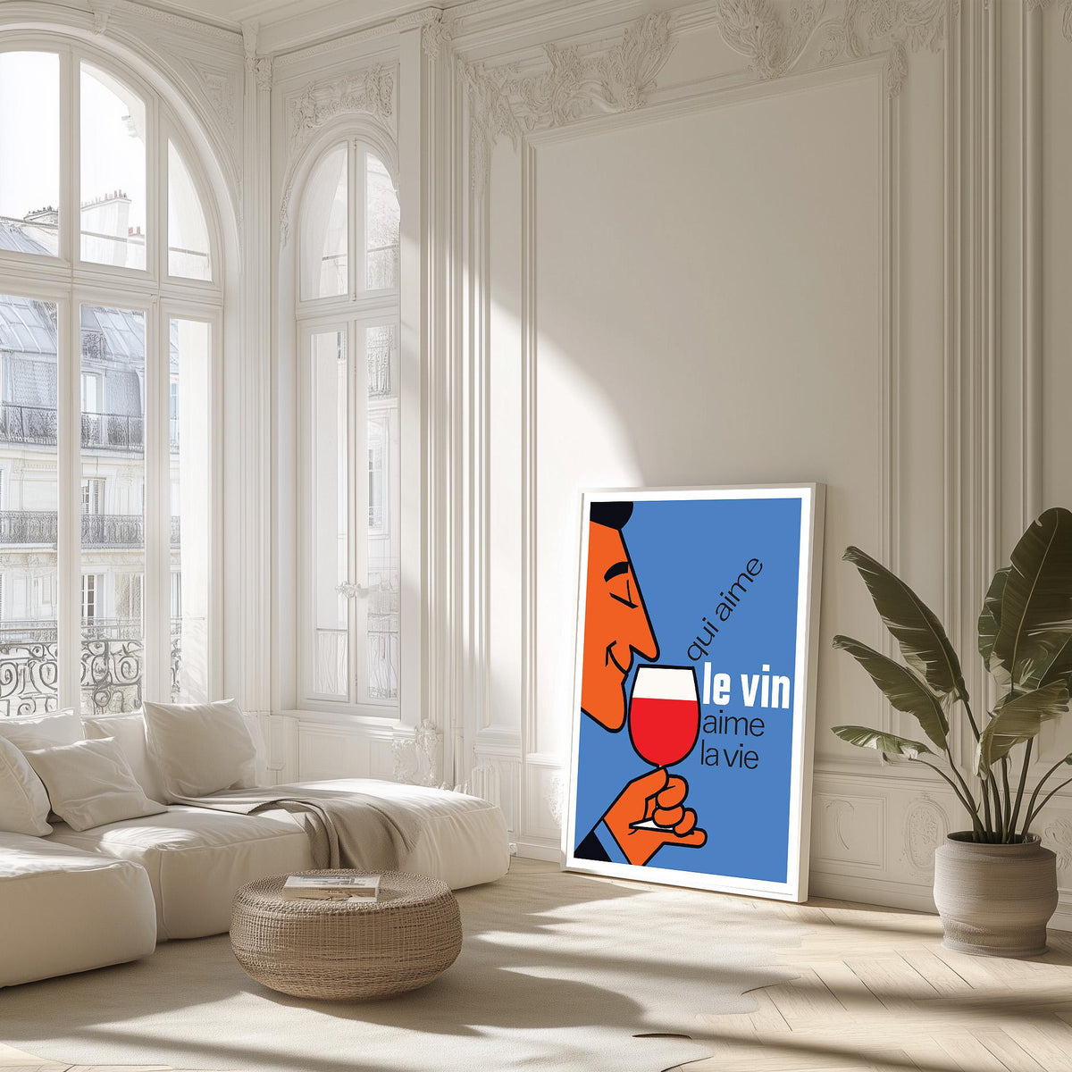 Vintage Kunstdruck-Poster - A4, A1...20x30 Zoll... Wer Wein liebt, liebt das Leben, Qui Aime Le Vin Aime la Vie - Alkoholgetränk, Ästhetische Kunst
