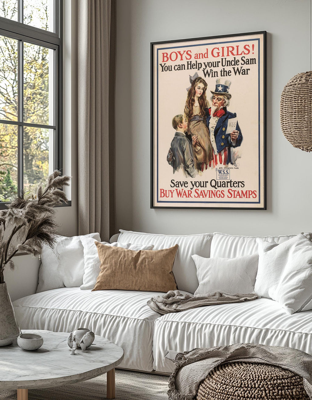 Vintage Kunstdruckposter - A4, A1... 20x30 Zoll... Sparen Sie Ihr Geld, kaufen Sie War Savings Stamps, 1917, USA von James Montgomery - Werbedruck