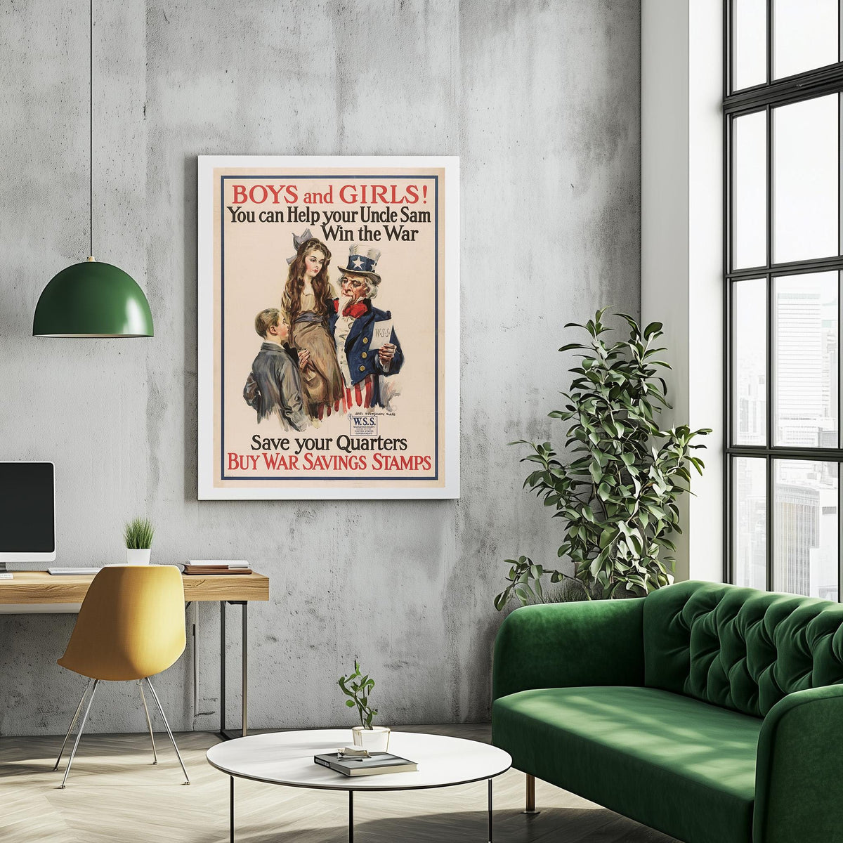 Vintage Kunstdruckposter - A4, A1... 20x30 Zoll... Sparen Sie Ihr Geld, kaufen Sie War Savings Stamps, 1917, USA von James Montgomery - Werbedruck