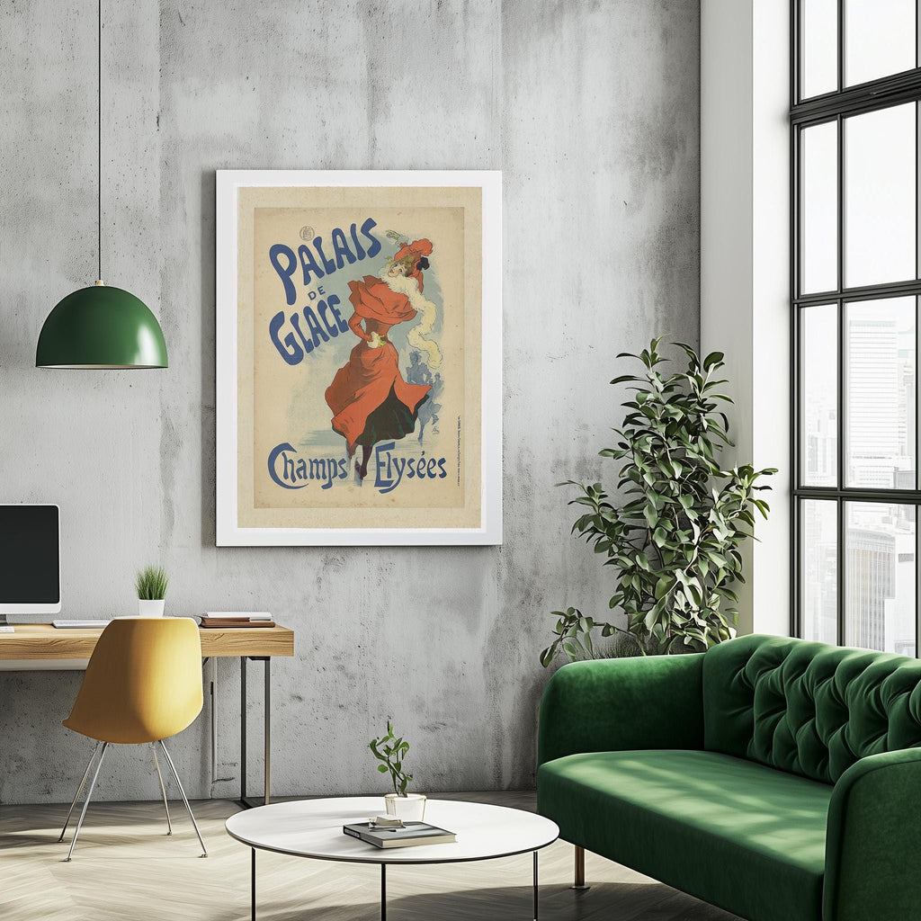 Vintage Fine Art Poster - A4, A1...20x30 Zoll... Palais de glace von Jules Chéret, Chaix, 1893, Paris - Antiker Werbedruck