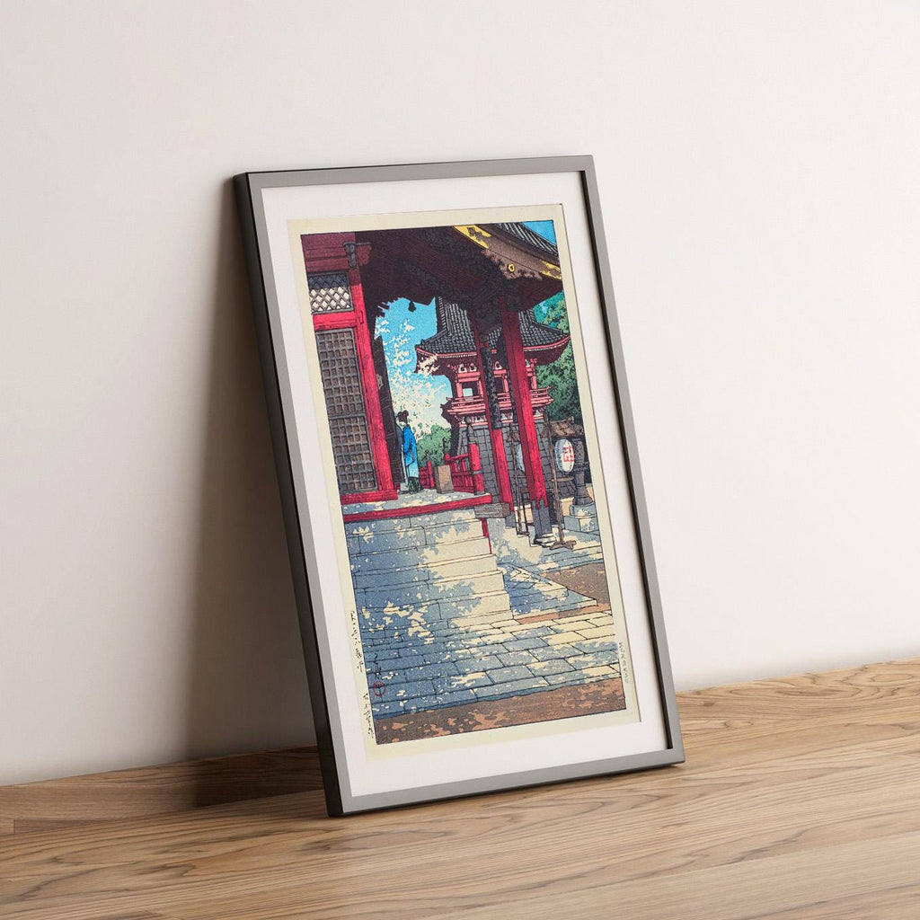 Hi-Res Print - A4, A3...20x30 Zoll... Meguro Fudodo (Fudo-Halle in Meguro), Vintage-Poster von Kawase Hasui, 1931