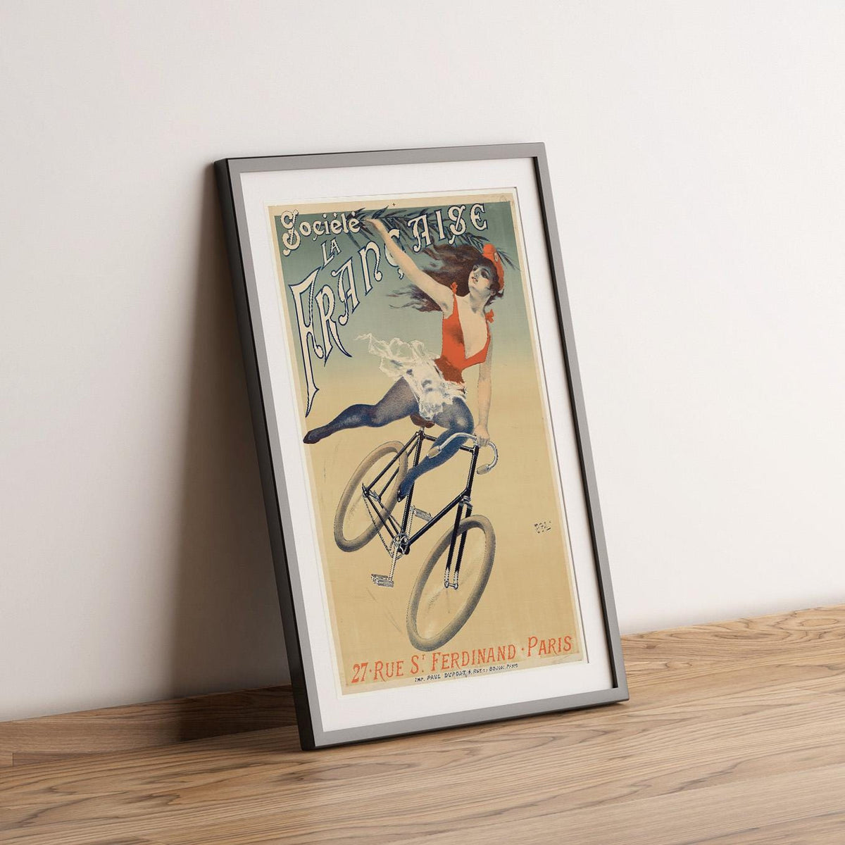 Vintage Fine Art Poster - A4, A1...20x30 Zoll... Société la Française von Pal. Paris, Fahrrad, Fahrräder, 1898 - Antiker Fahrradwerbedruck