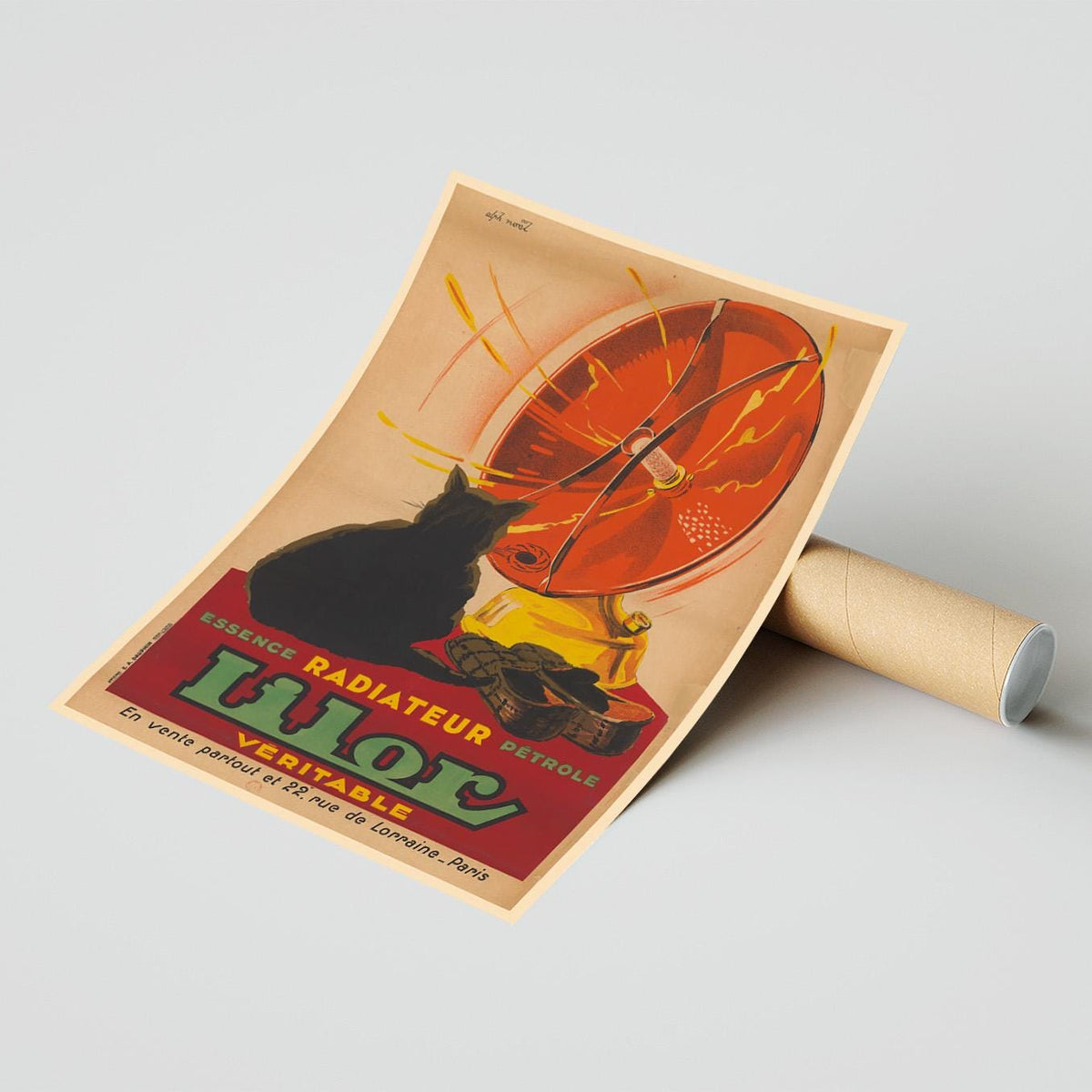 Vintage Fine Art Poster - A4, A3...75x100 cm... Radiateur Lilor, essence, pétrole, Paris, 1930 von Alphonse Noël - Vintage-Werbedruck