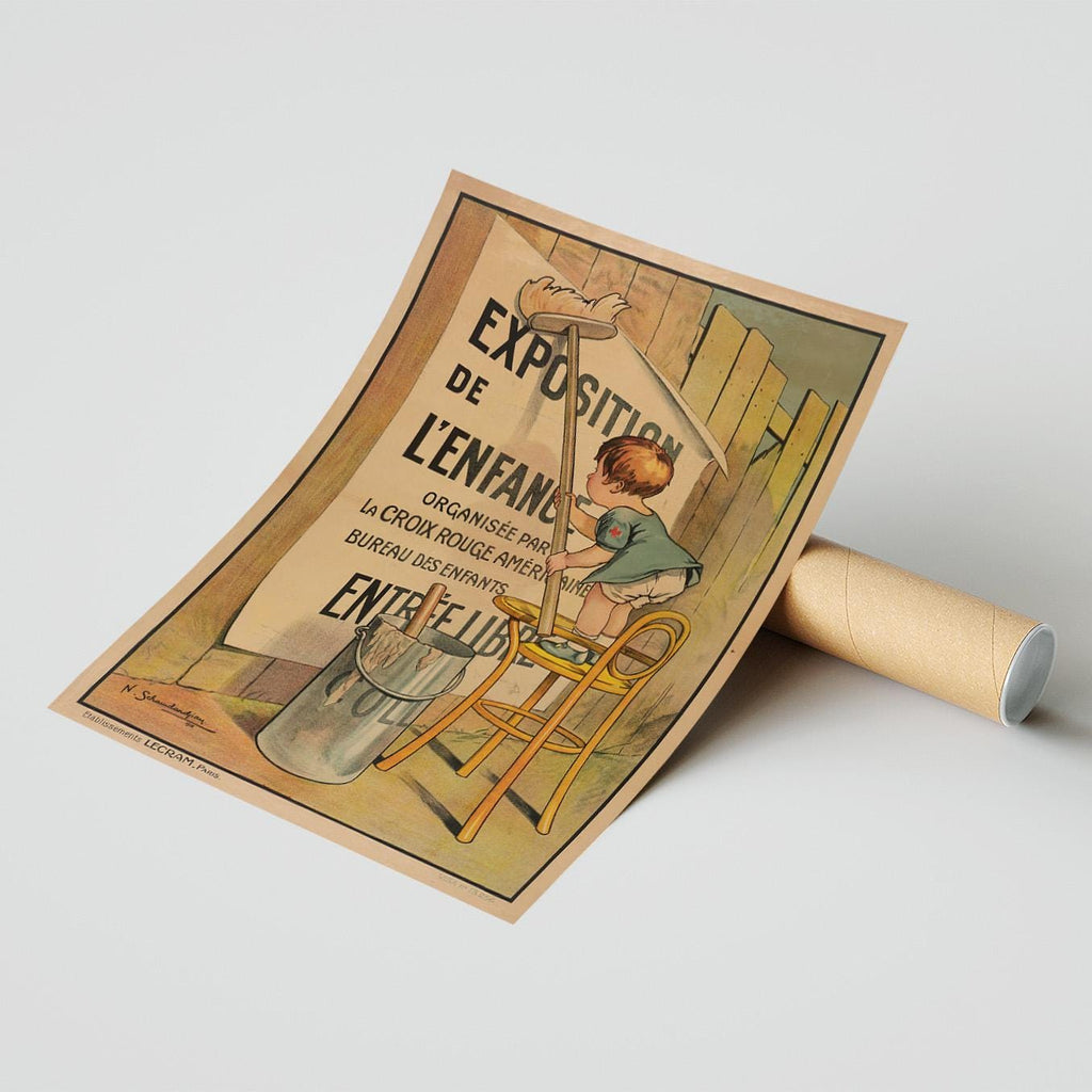 Vintage Fine Art Poster - A4, A3...20x30 inch... Exposition de l'enfance organisée par la Croix rouge américaine, 1918, Amerikanisches Rotes Kreuz