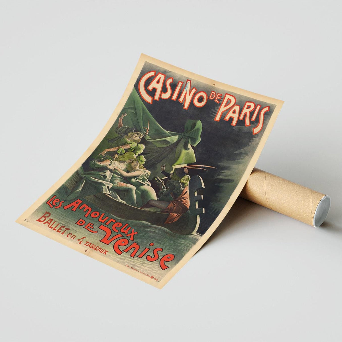 Vintage-Kunstdruckposter – A4, A3... 20x30 Zoll... Casino de Paris. Les Amoureux de Venise von Alfred Choubrac, 1890, Paris, Ballettposter