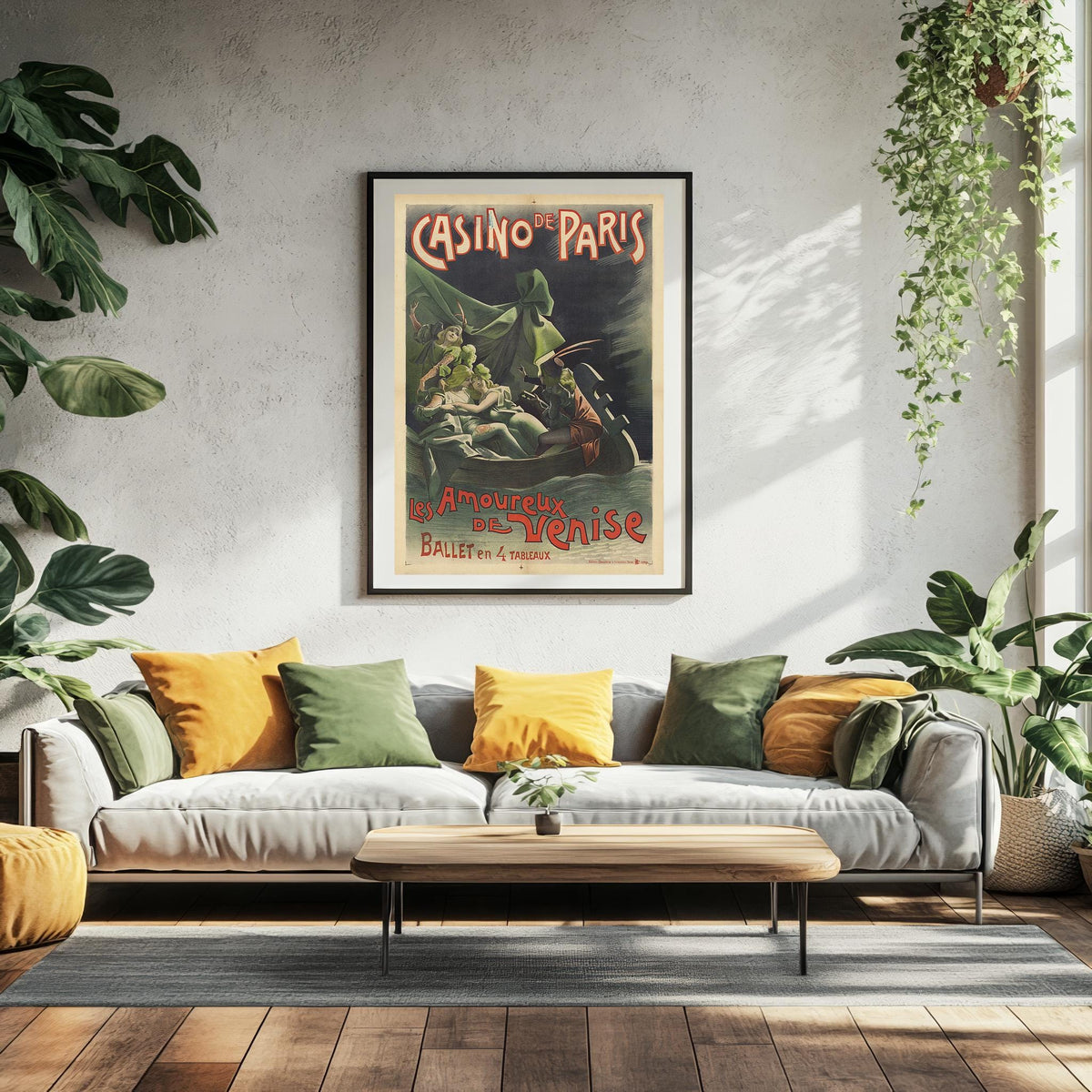 Vintage-Kunstdruckposter – A4, A3... 20x30 Zoll... Casino de Paris. Les Amoureux de Venise von Alfred Choubrac, 1890, Paris, Ballettposter
