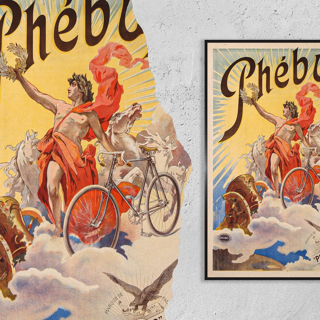 Phebus Fahrrad, Paris, Fahrrad, Fahrräder, 1890 · Antike Fahrrad-Werbeanzeige
