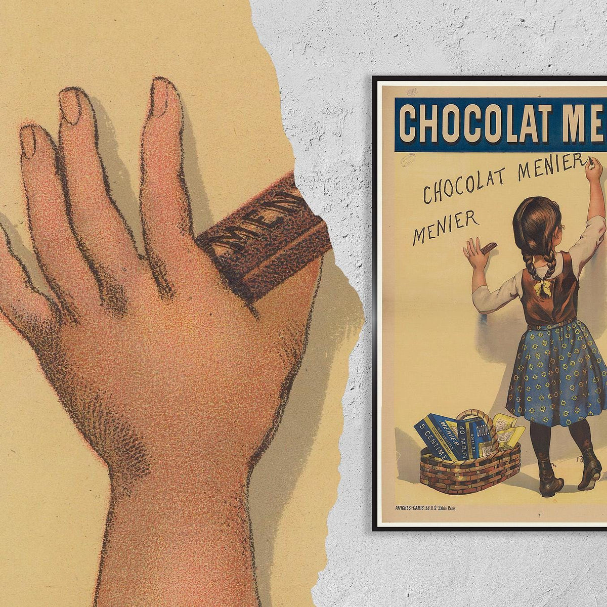 Hi-Res Print - A4, A3...20x30 inch... Chocolat Menier, Paris, 1892, Firmin Bouisset by Alfred Choubrac - France Food Pos