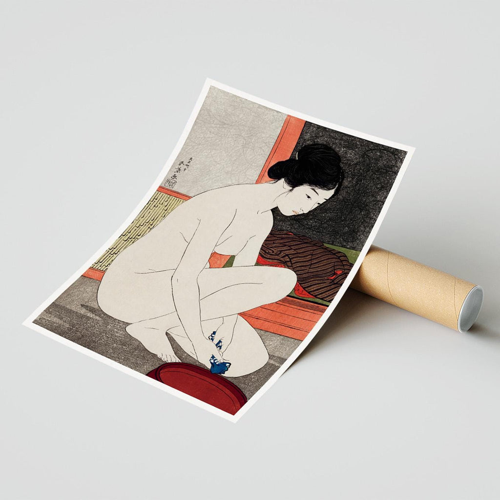 Vintage Kunstdruck-Poster – A4, A1...20x30 Zoll... Japanische Kunst Frau im Bad, 1915 von Goyō Hashiguchi Druck Ukiyo-e Druck, Japanisch