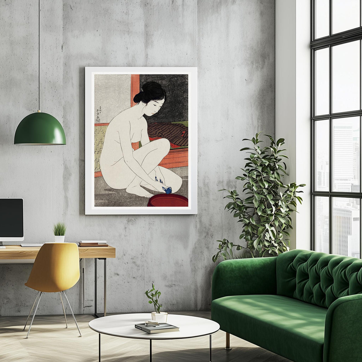Vintage Kunstdruck-Poster – A4, A1...20x30 Zoll... Japanische Kunst Frau im Bad, 1915 von Goyō Hashiguchi Druck Ukiyo-e Druck, Japanisch