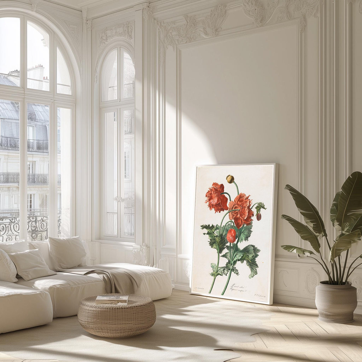 Vintages Fine Art Poster - A4, A1...20x30 Zoll... Roter Mohn, 1800, Vintage Druck von Gerard van Spaendonck, Vintage Blumenillustration