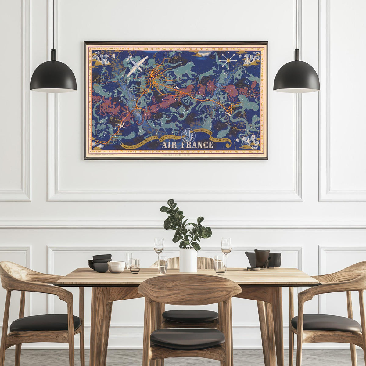 Air France Paris · Constellations Route Map · Star Chart · 1939
