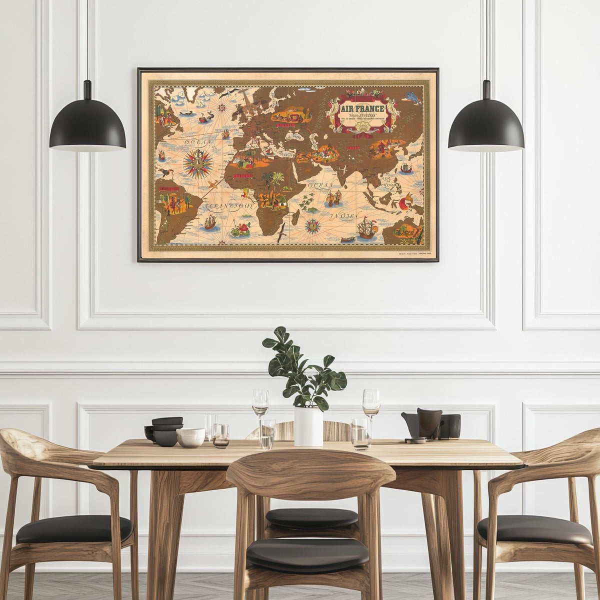 Air France Paris · Map Nova et Vetera · Lucien Boucher · 1950