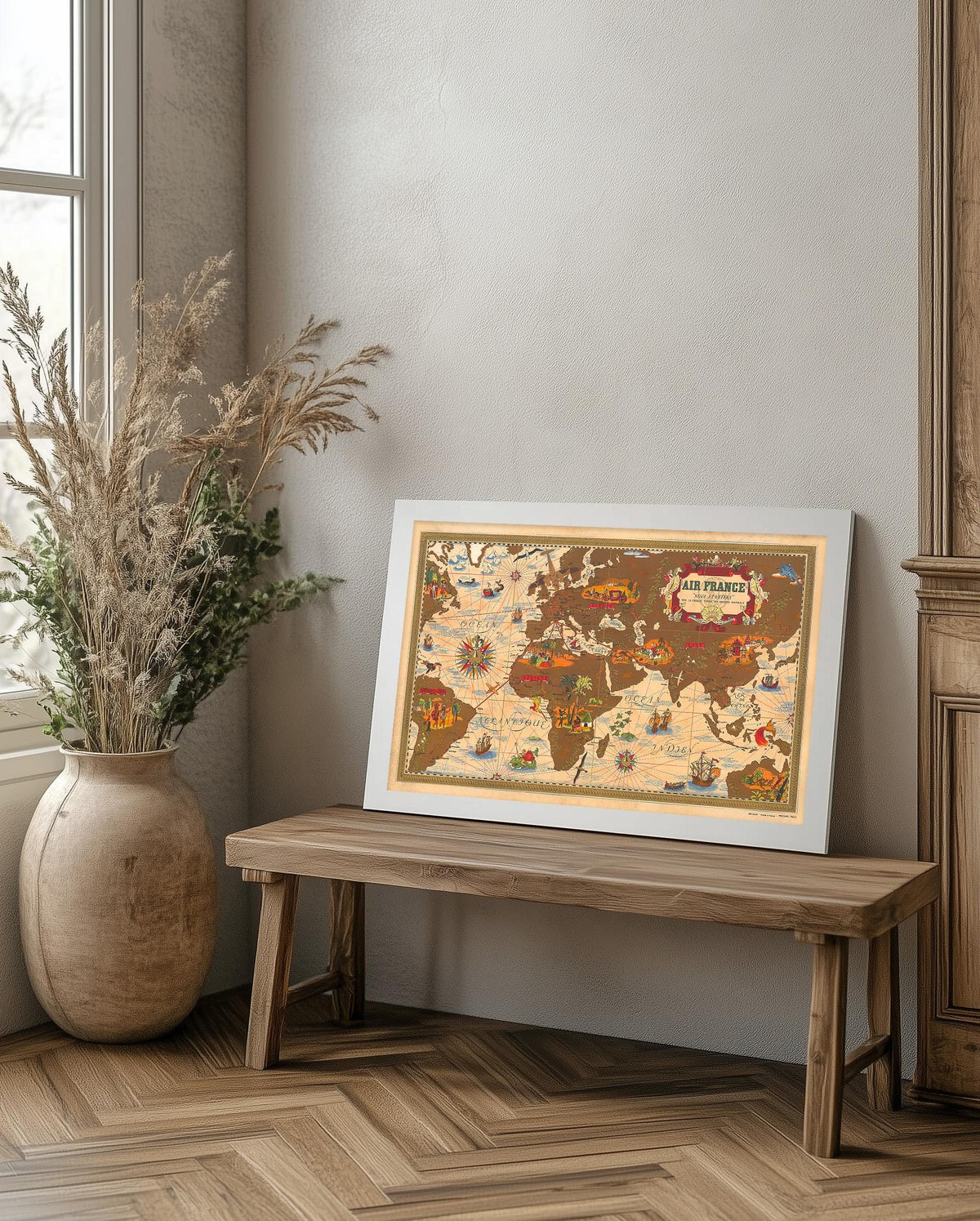 Air France Paris · Map Nova et Vetera · Lucien Boucher · 1950