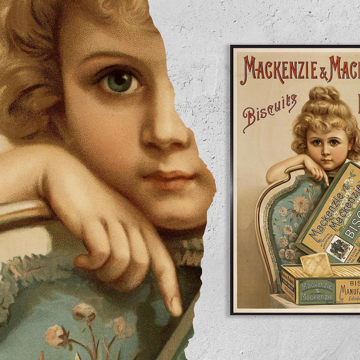 Vintage Fine Art Poster - A4, A1...20x30 inch... Mackenzie and Mackenzie's. Biscuit Edinburgh, 1894, Advertising Food Pr