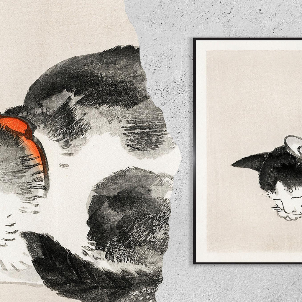 Sleeping cat · Japan Poster by Kōno Bairei · Ukiyo-e · 1913