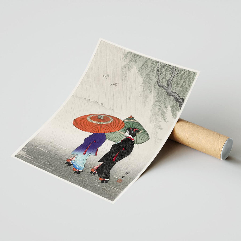 Two women in the rain · Ohara Koson · Ukiyo-e · Japan · 1926