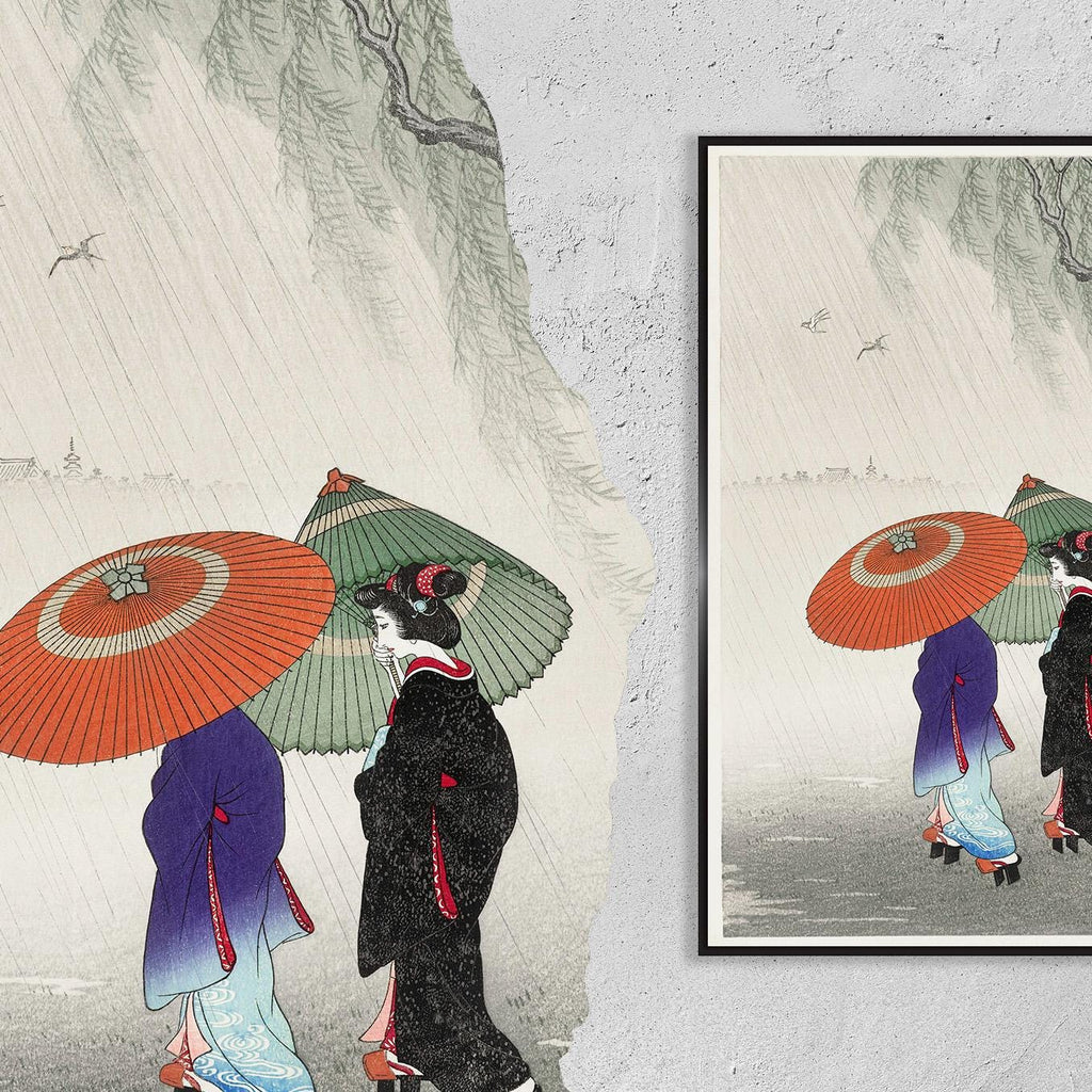 Two women in the rain · Ohara Koson · Ukiyo-e · Japan · 1926