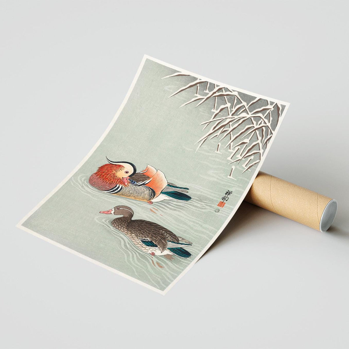 Hi-Res Print - A4, A3...20x30 Zoll... Mandarinenten, 1927 von Ohara Koson Druck Ukiyo-e Poster Japan, Japanische Wandkunst