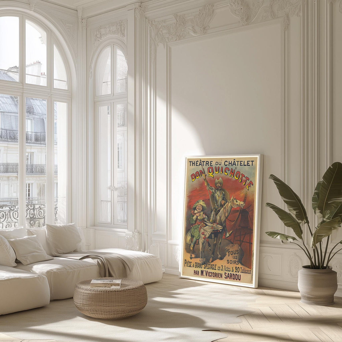 Vintage Kunstdruck-Poster - A4, A3...20x30 Zoll... Théatre du Chatelet. Don Quichotte, 1895, Paris, Alfred Choubrac, Spectacle Ad Print