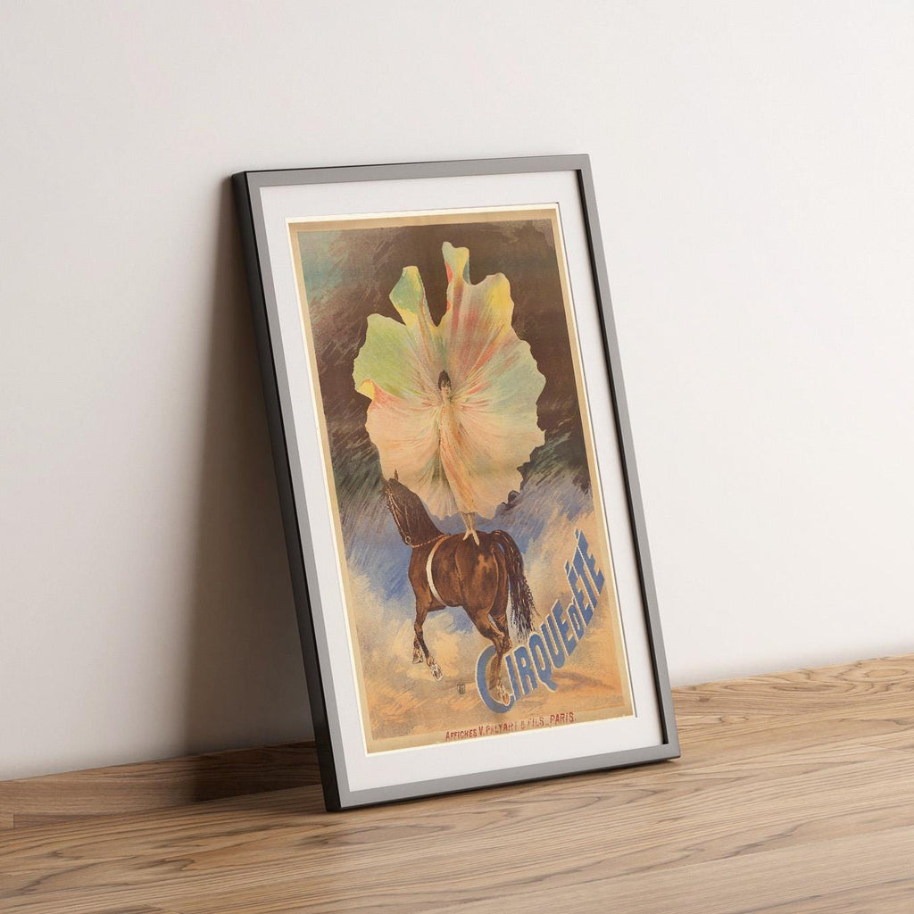 Kunstdruck im Vintage-Stil – A4, A3... 20x30 Zoll... Cirque d'Eté. Écuyère sur un cheval, 1895, Paris von Henri Gray, Vintage-Werbeplakat