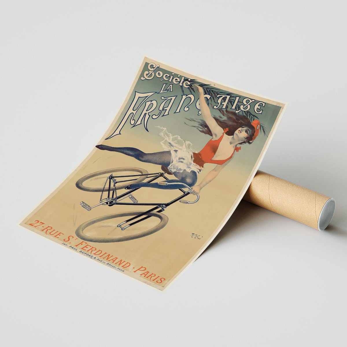 Vintage Fine Art Poster - A4, A1...20x30 Zoll... Société la Française von Pal. Paris, Fahrrad, Fahrräder, 1898 - Antiker Fahrradwerbedruck