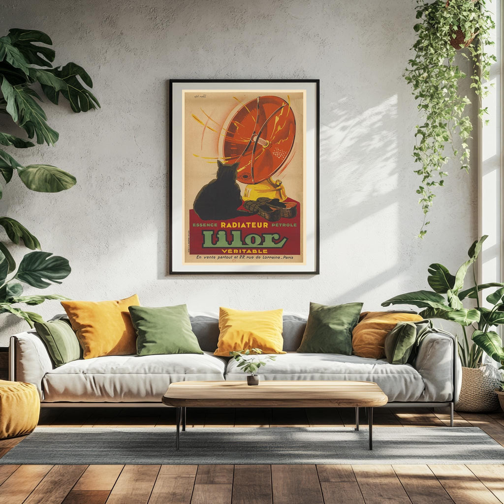 Vintage Fine Art Poster - A4, A3...75x100 cm... Radiateur Lilor, essence, pétrole, Paris, 1930 von Alphonse Noël - Vintage-Werbedruck
