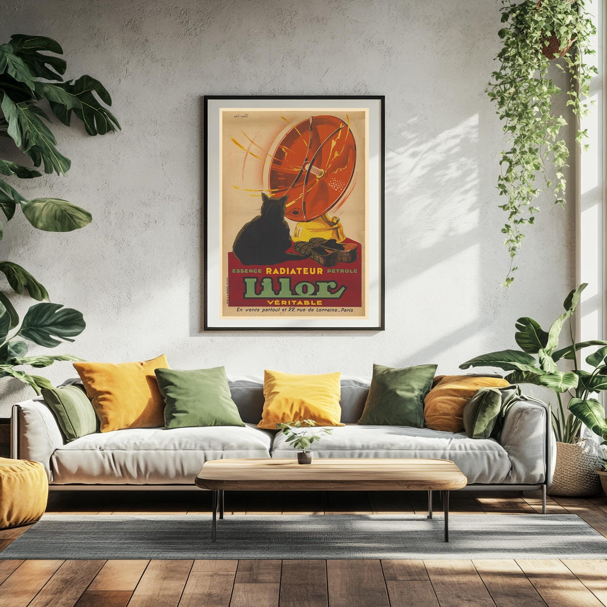 Vintage Fine Art Poster - A4, A3...75x100 cm... Radiateur Lilor, essence, pétrole, Paris, 1930 von Alphonse Noël - Vintage-Werbedruck
