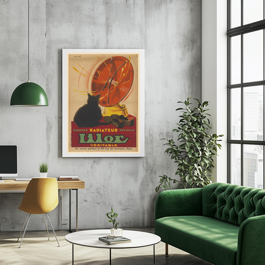 Vintage Fine Art Poster - A4, A3...75x100 cm... Radiateur Lilor, essence, pétrole, Paris, 1930 von Alphonse Noël - Vintage-Werbedruck