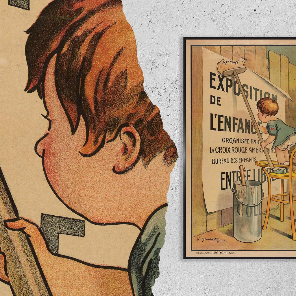 Vintage Fine Art Poster - A4, A3...20x30 inch... Exposition de l'enfance organisée par la Croix rouge américaine, 1918, 
