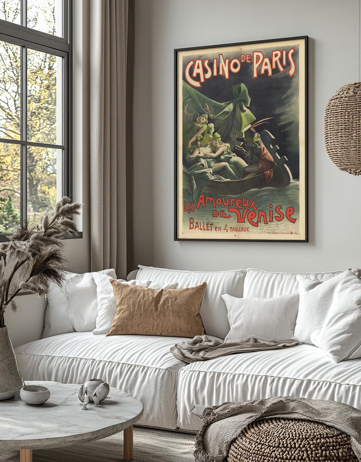 Vintage-Kunstdruckposter – A4, A3... 20x30 Zoll... Casino de Paris. Les Amoureux de Venise von Alfred Choubrac, 1890, Paris, Ballettposter