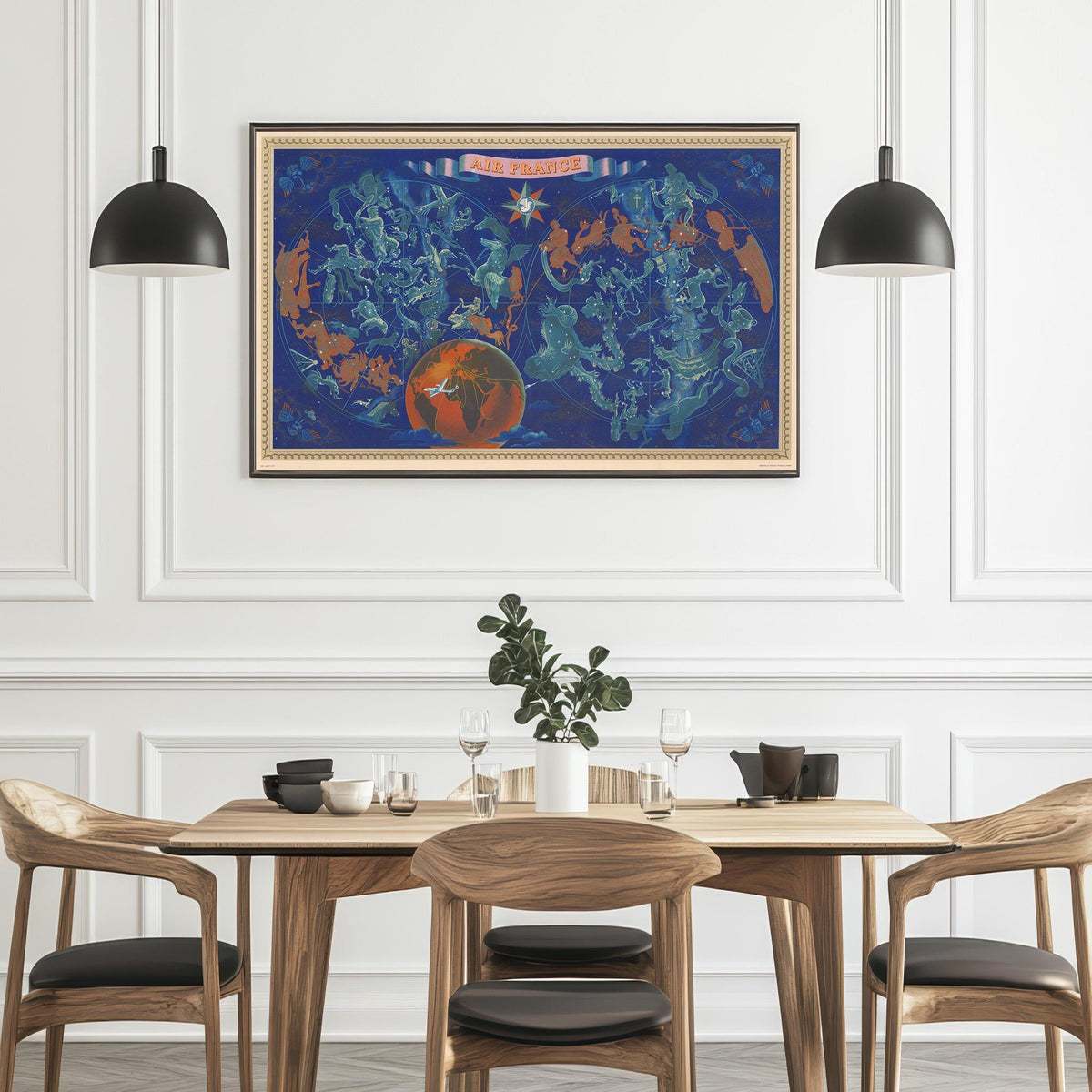 Air France Paris · A Celestial Planisphere Map · Star Chart · 1950
