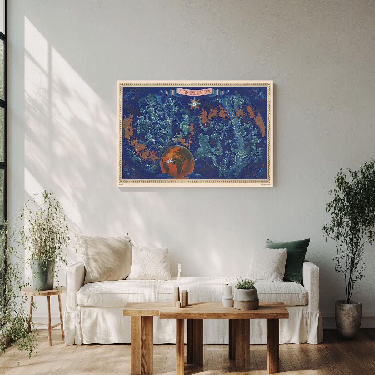 Air France Paris · A Celestial Planisphere Map · Star Chart · 1950