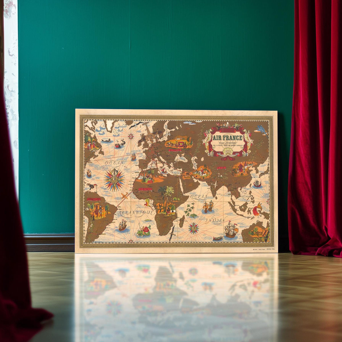 Air France Paris · Map Nova et Vetera · Lucien Boucher · 1950