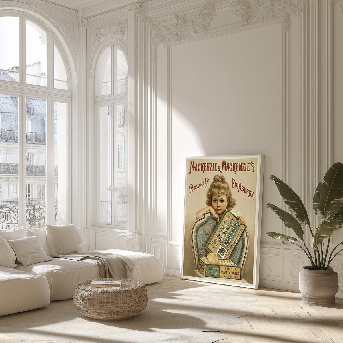 Vintage Kunstdruckposter – A4, A1...20x30 Zoll... Mackenzie and Mackenzie's. Biscuit Edinburgh, 1894, Werbedruck für Lebensmittel