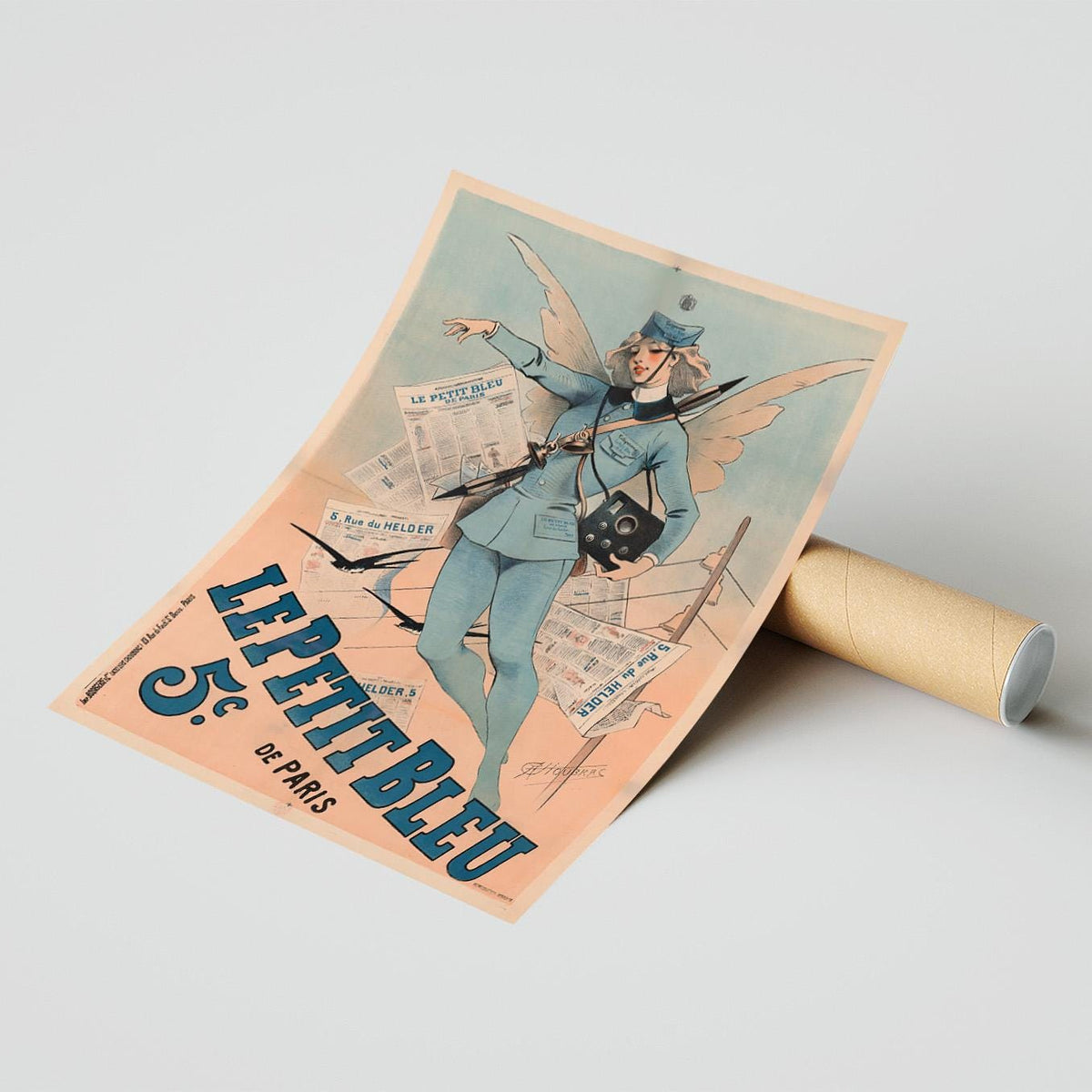 Vintage Kunstdruck - A4, A1...20x30 Zoll... Le petit bleu de Paris, 5c, A. Choubrac, 1898, Paris - Antikes Werbeplakat