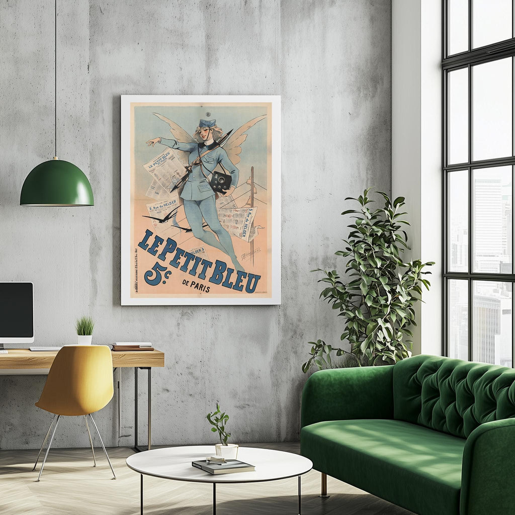 Vintage Kunstdruck - A4, A1...20x30 Zoll... Le petit bleu de Paris, 5c, A. Choubrac, 1898, Paris - Antikes Werbeplakat