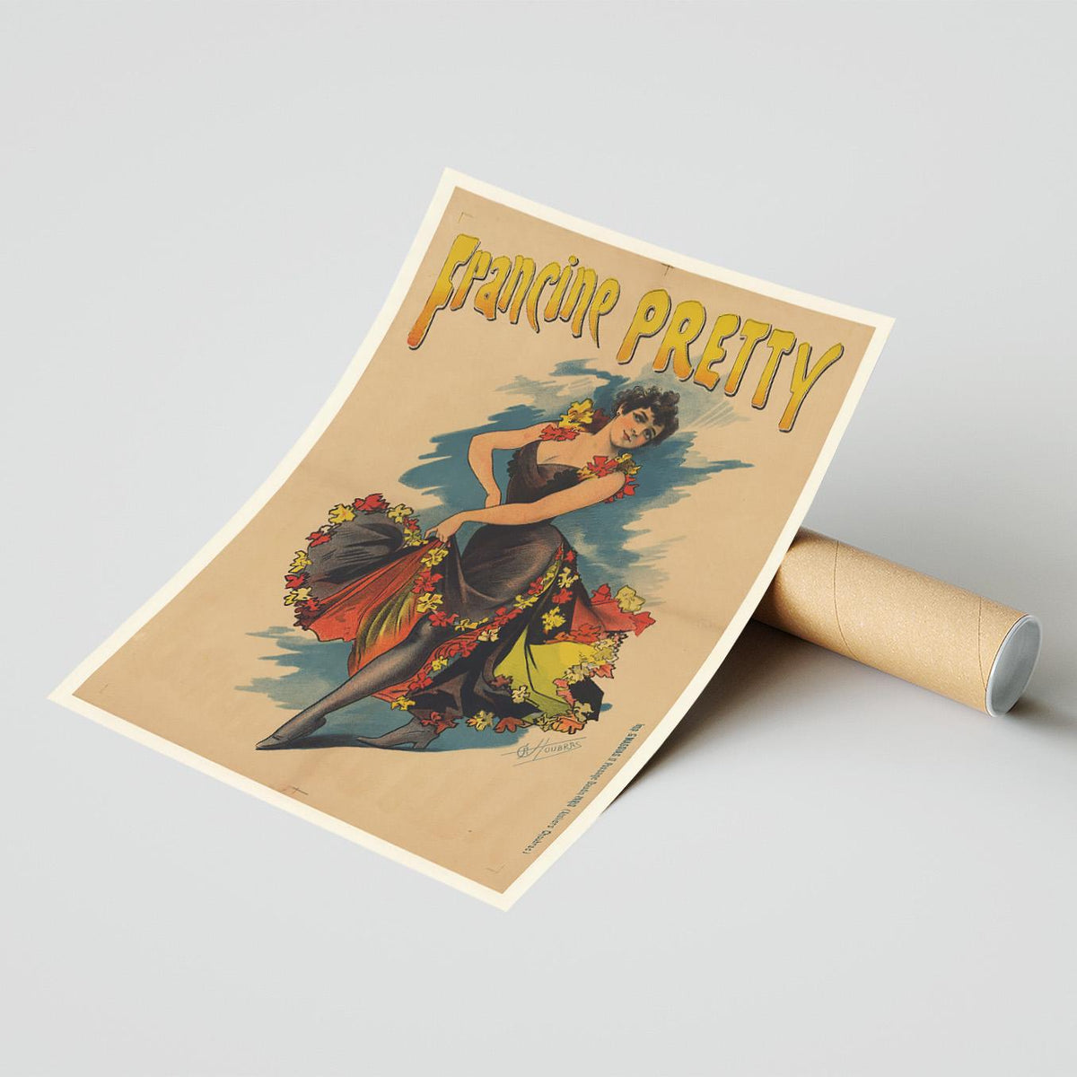 Vintage-Kunstdruckplakat - A4, A1...20x30 Zoll... Francine Pretty, A. Choubrac, 1890, Paris - Antiker Werbedruck