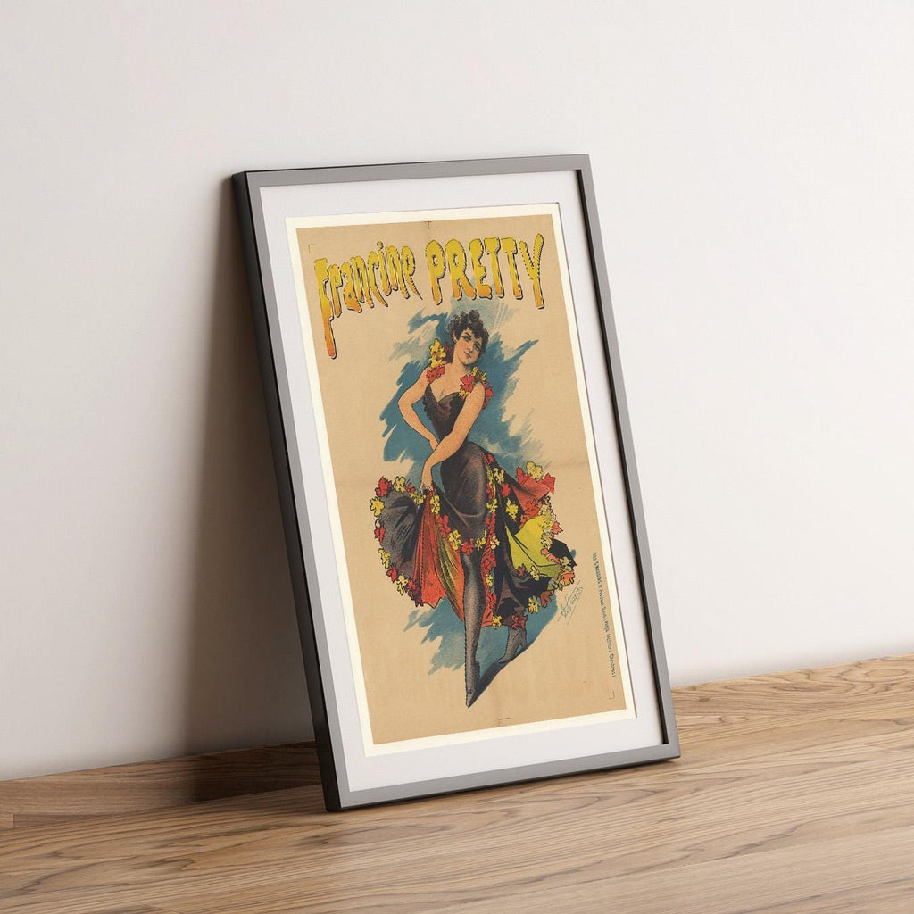 Vintage-Kunstdruckplakat - A4, A1...20x30 Zoll... Francine Pretty, A. Choubrac, 1890, Paris - Antiker Werbedruck