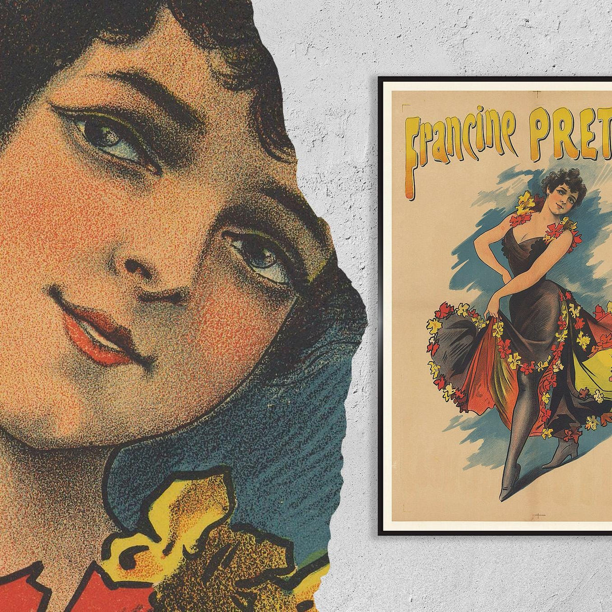 Vintage Fine Art Poster - A4, A1...20x30 inch... Francine Pretty, A. Choubrac, 1890, Paris - Antique Advertising Print