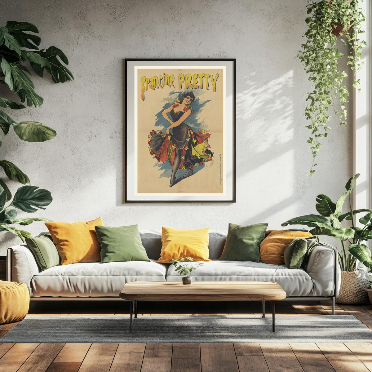Vintage-Kunstdruckplakat - A4, A1...20x30 Zoll... Francine Pretty, A. Choubrac, 1890, Paris - Antiker Werbedruck